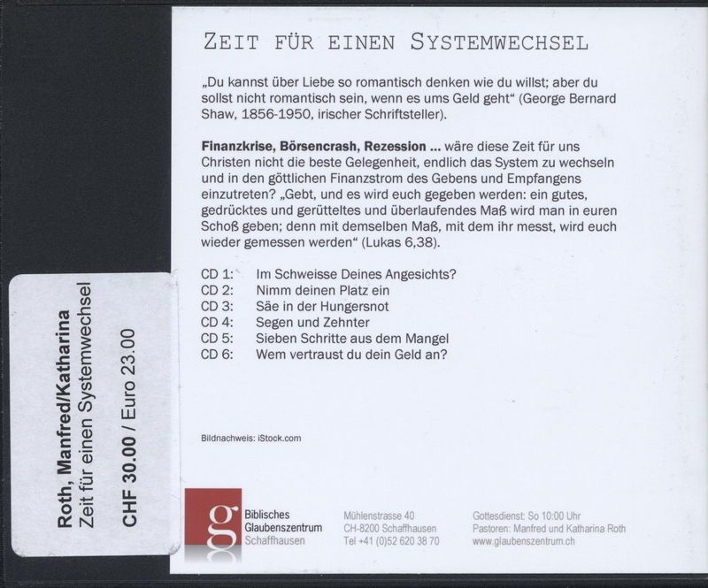 Predigten Deutsch - Manfred & Katharina Roth: Zeit für einen Systemwechsel (6CDs)