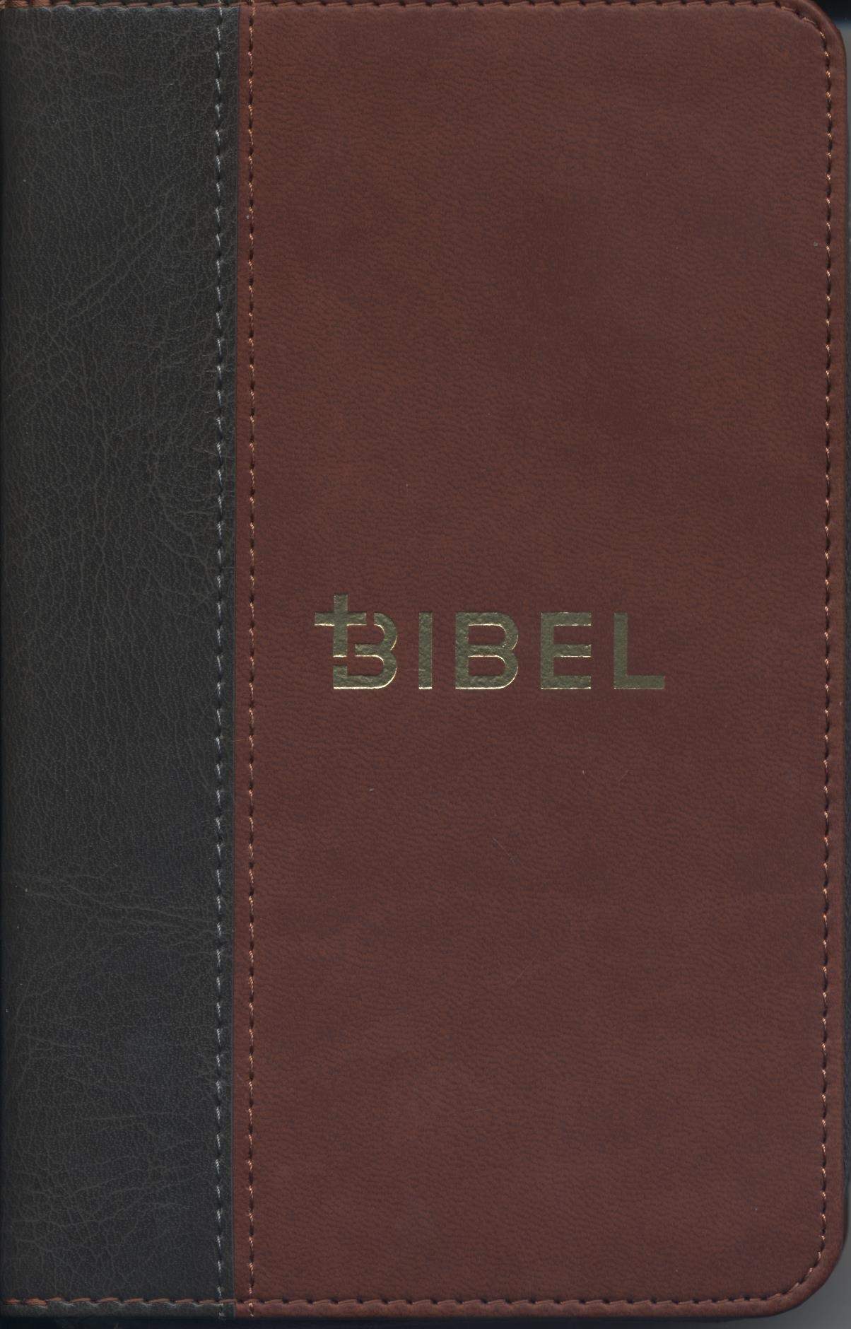 Bibeln - Schlachter-Bibel 2000 - Miniaturausgabe (Reißverschluss, Goldschnitt grau/braun)