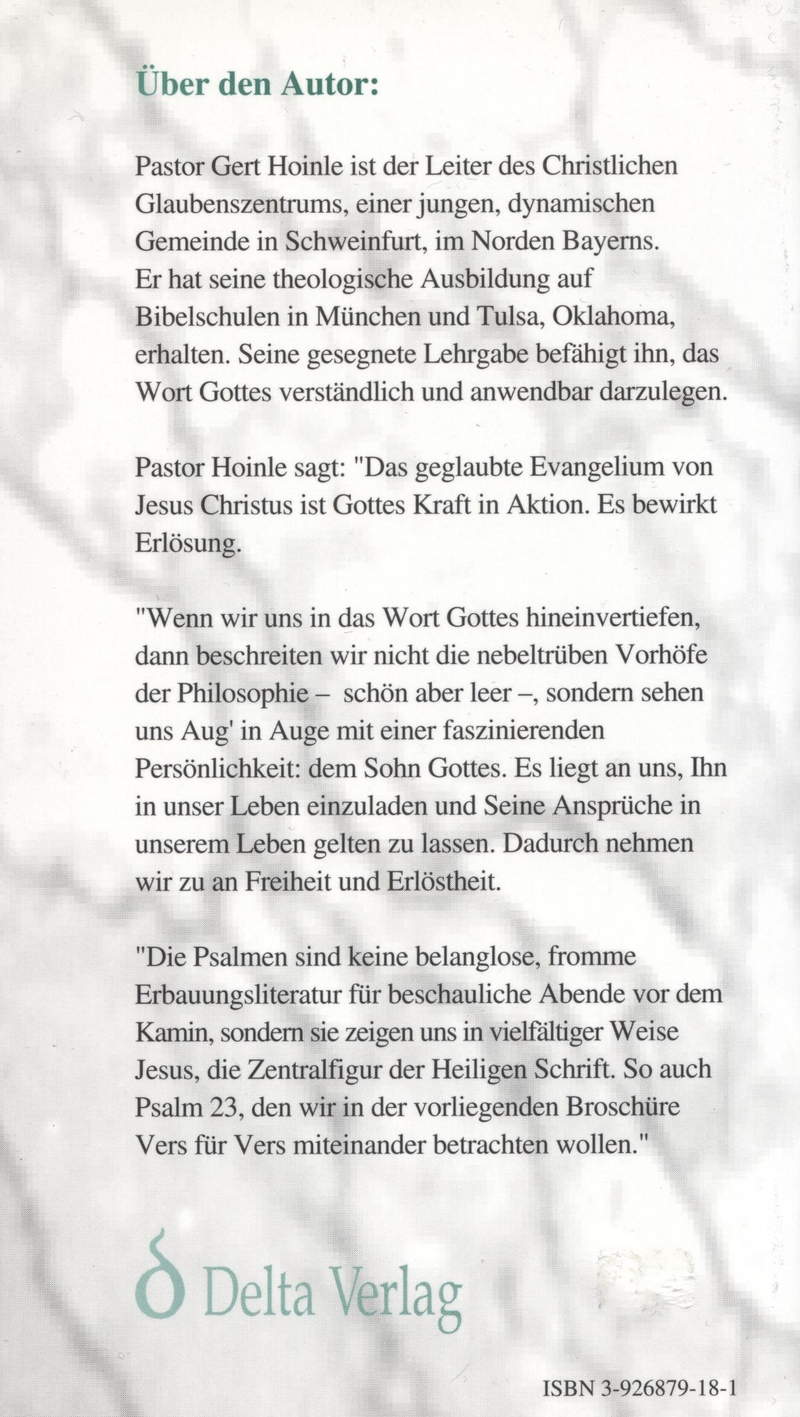 Gert Hoinle: Psalm 23 - Der Hirt und die Herde