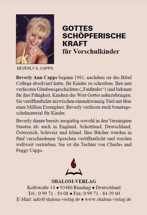 Beverly Capps: Gottes schöpferische Kraft für Vorschulkinder
