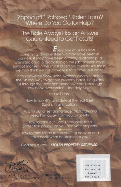 John Avanzini: Stolen Property Returned