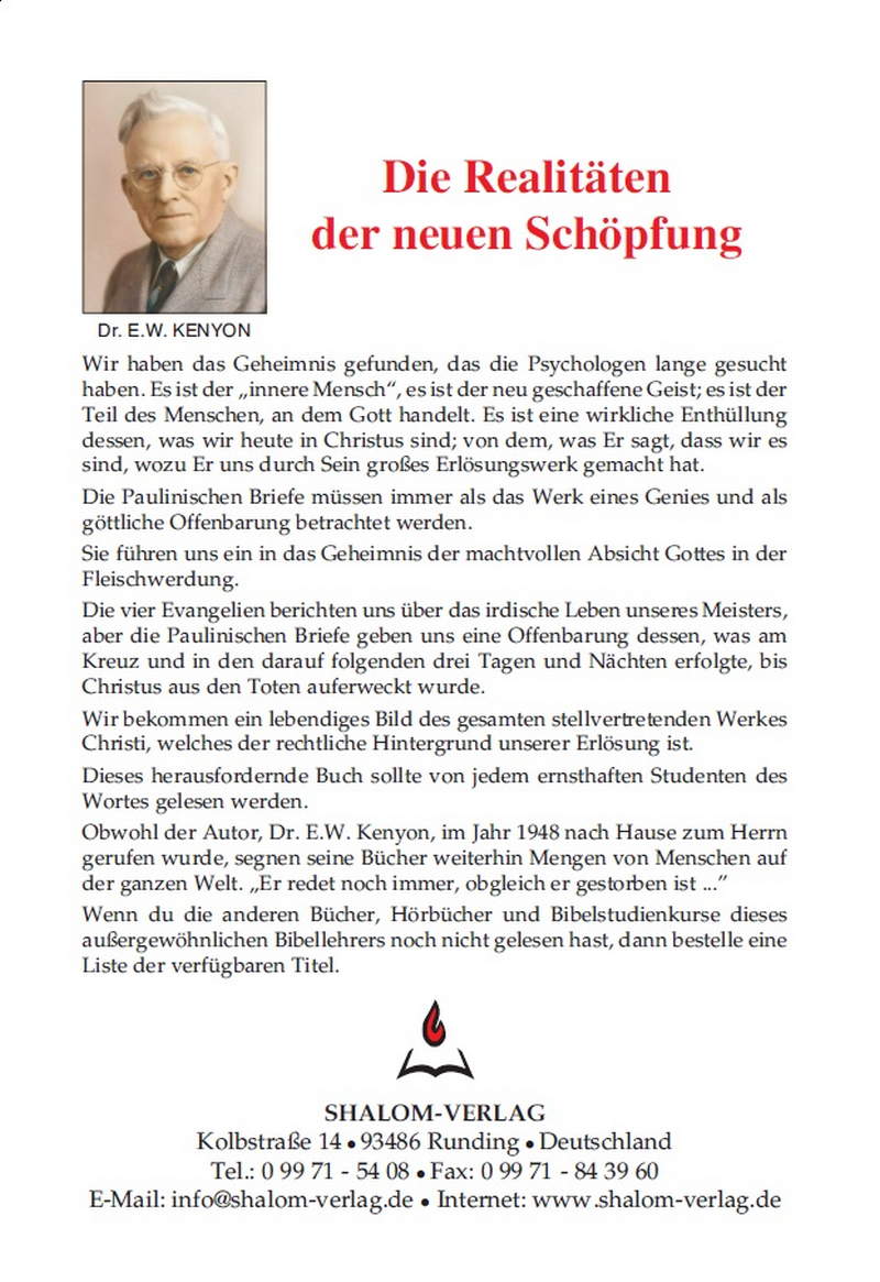 E.W. Kenyon: Die Realitäten der neuen Schöpfung (Hardcover)