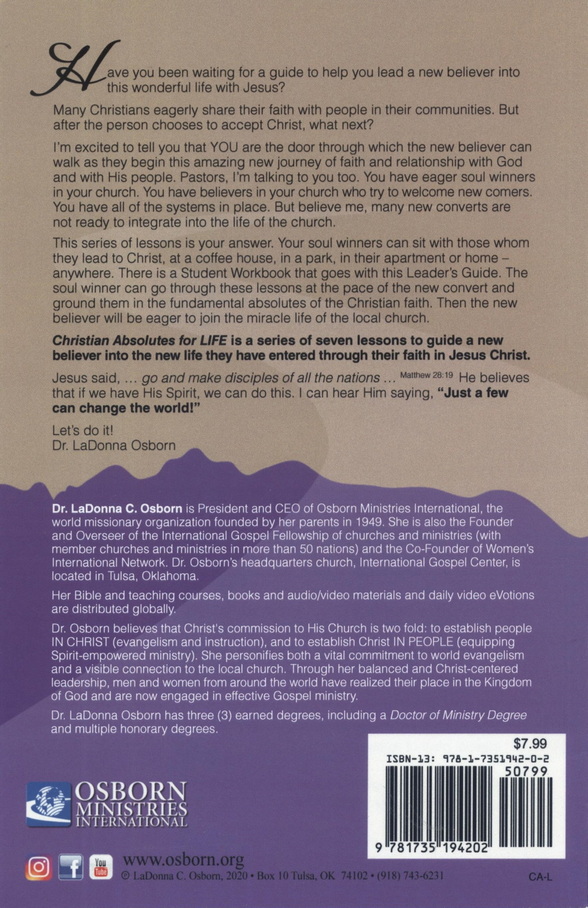 LaDonna Osborn: Christian absolutes for Life (Leader´s Guide)