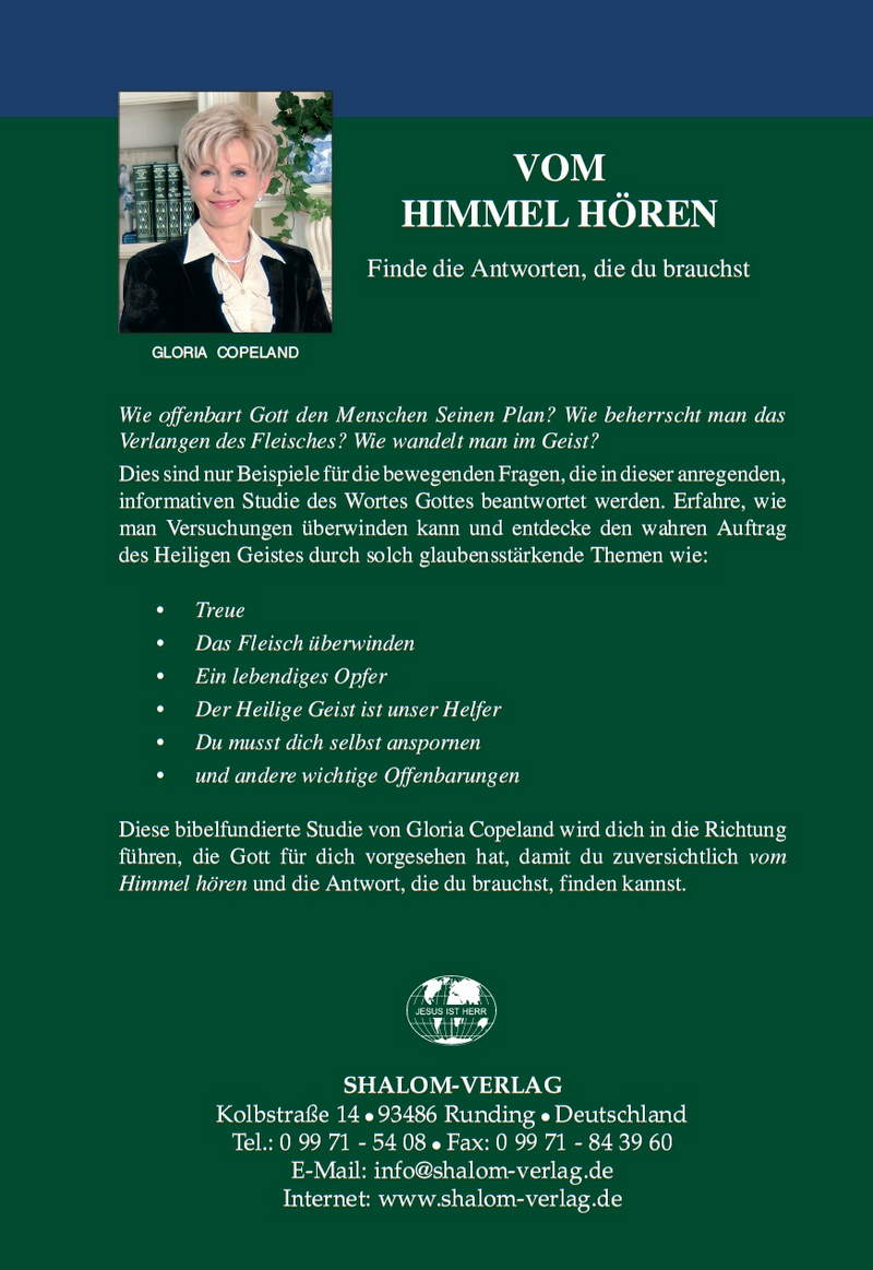 Gloria Copeland: Vom Himmel hören (50% reduziert)