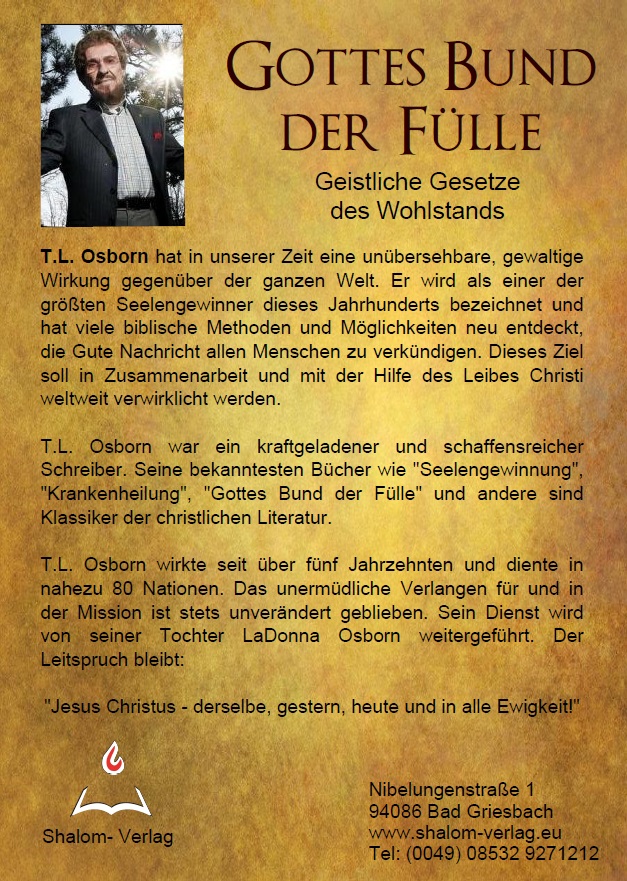 T.L. Osborn: Gottes Bund der Fülle (MP3-1 CD) (mit Hintergrundmusik)