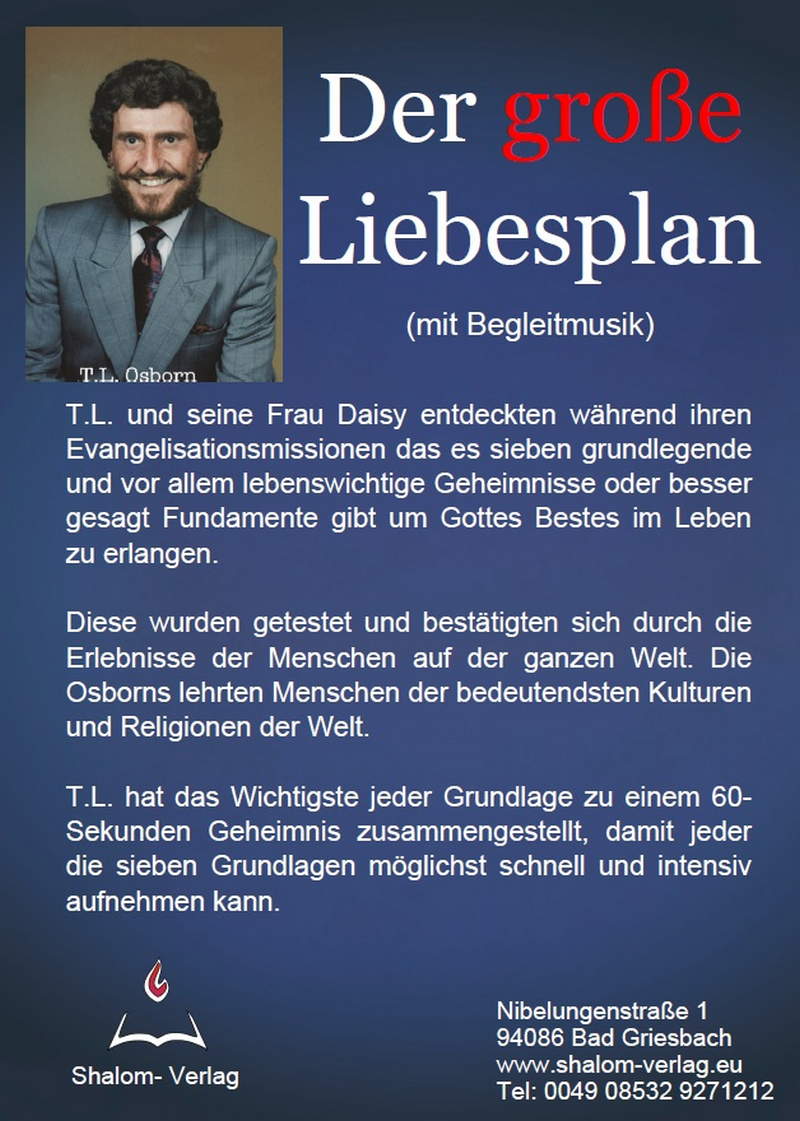 T.L. Osborn: Der große Liebesplan (mit Hintergrundmusik-4 CDs)