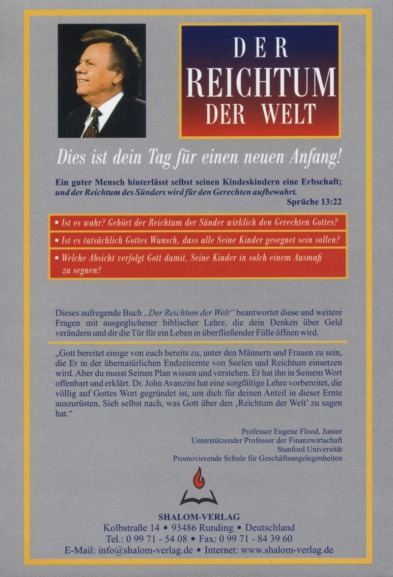 John Avanzini: Der Reichtum der Welt (Rabattangebot 4 Stk + 1 Gratis)
