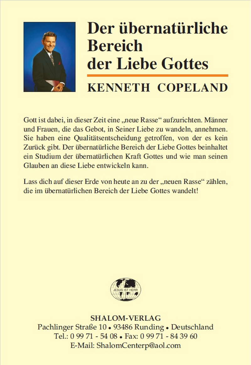 Kenneth Copeland: Der übernatürliche Bereich der Liebe Gottes (Rabattangebot 4 Stk + 1 Gratis)