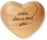 Geschenkartikel - Holz Herz "Schön, dass es Dich gibt!"
