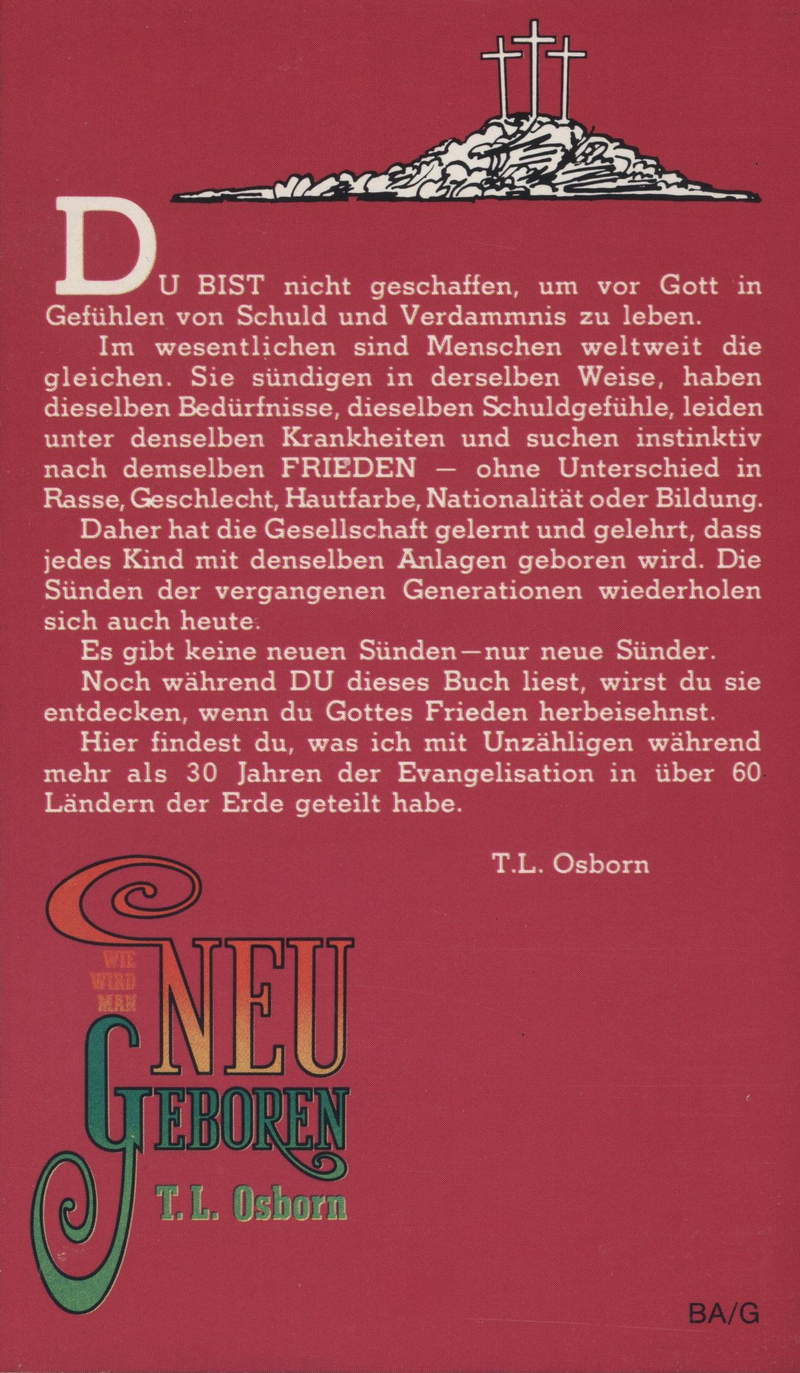 T.L. Osborn: Wie wird man neu geboren (Gratis)