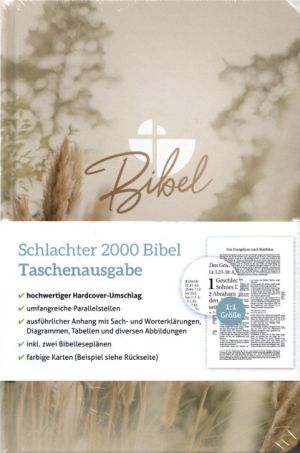 Schlachter 2000 Bibel - Taschenausgabe (Hardcover, farbiger Einband Pampasgras)