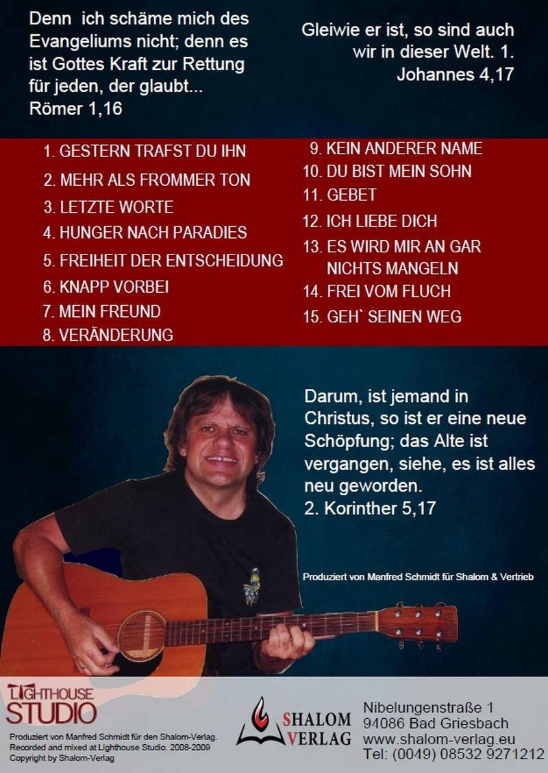 Musik CDs - Manfred Schmidt: Gestern trafst du Ihn (MP3)