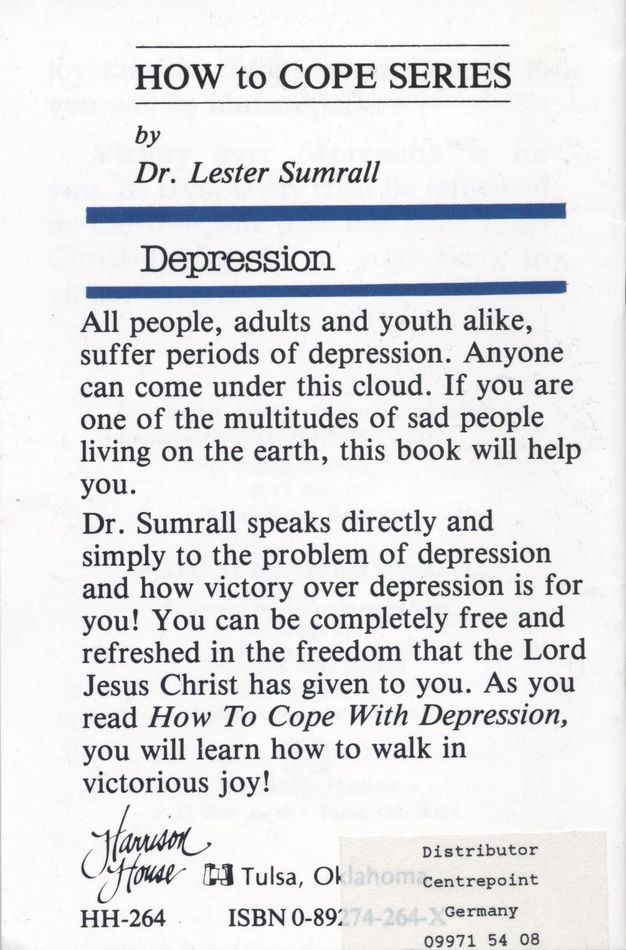 Englische Bücher - Lester Sumrall: How to Cope Depression