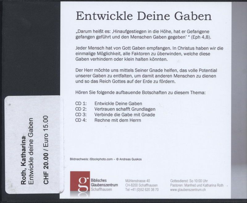 Predigten Deutsch - Manfred & Katharina Roth: Entwickle deine Gaben (4CDs)