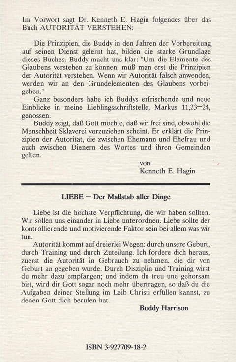 Buddy Harrison: Autorität verstehen