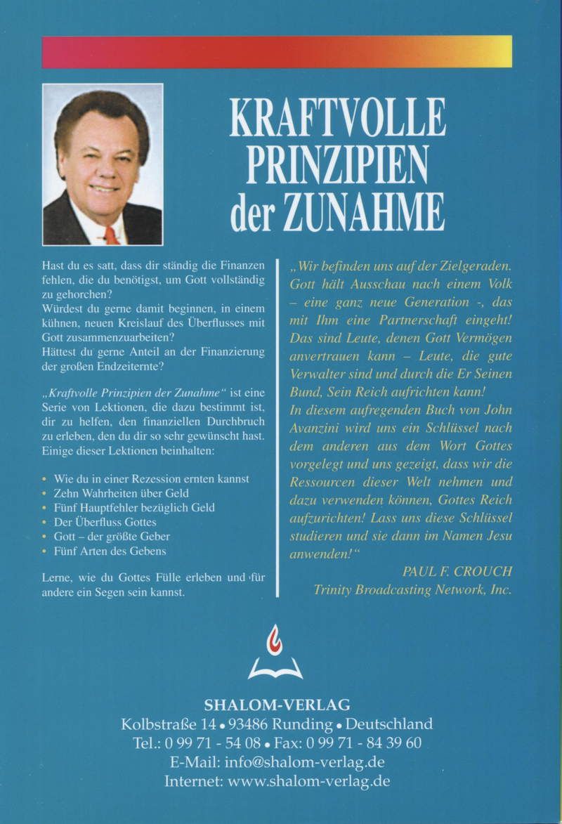 John Avanzini: Kraftvolle Prinzipien der Zunahme - freigesetzt in dir (Rabattangebot 4 Stk + 1 Gratis)