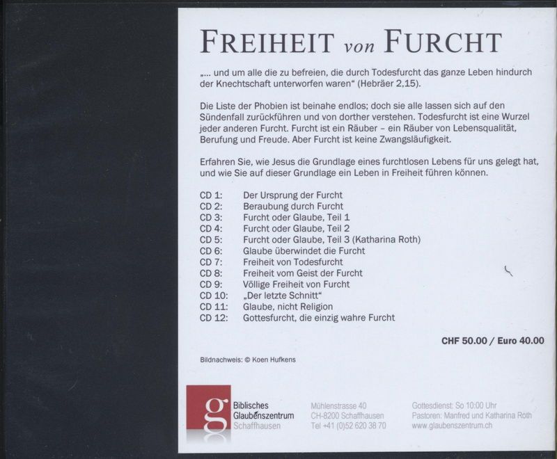 Manfred & Katharina Roth: Freiheit von Furcht (CD-Box)