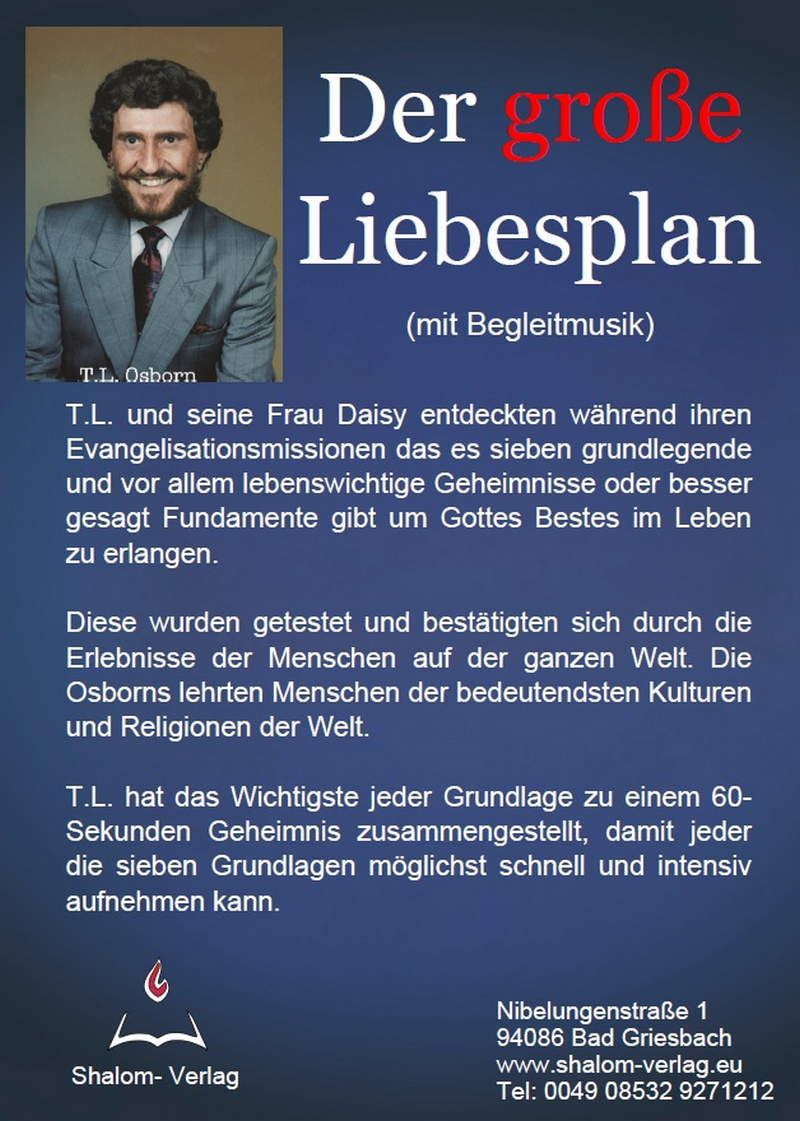 T.L. Osborn: Der große Liebesplan (mit Hintergrundmusik-MP3-1CD)