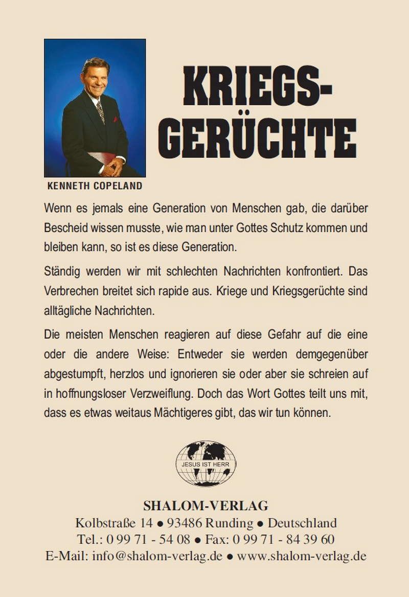 Kenneth Copeland: Kriegsgerüchte
