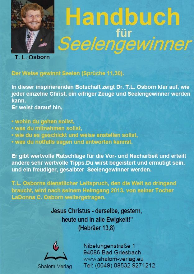 Hörbücher Deutsch - T.L. Osborn: Handbuch für Seelengewinner (1 CD)