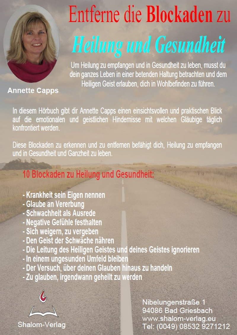 Hörbücher Deutsch - Annette Capps: Entferne die Blockaden zu Heilung & Gesundheit (MP3)
