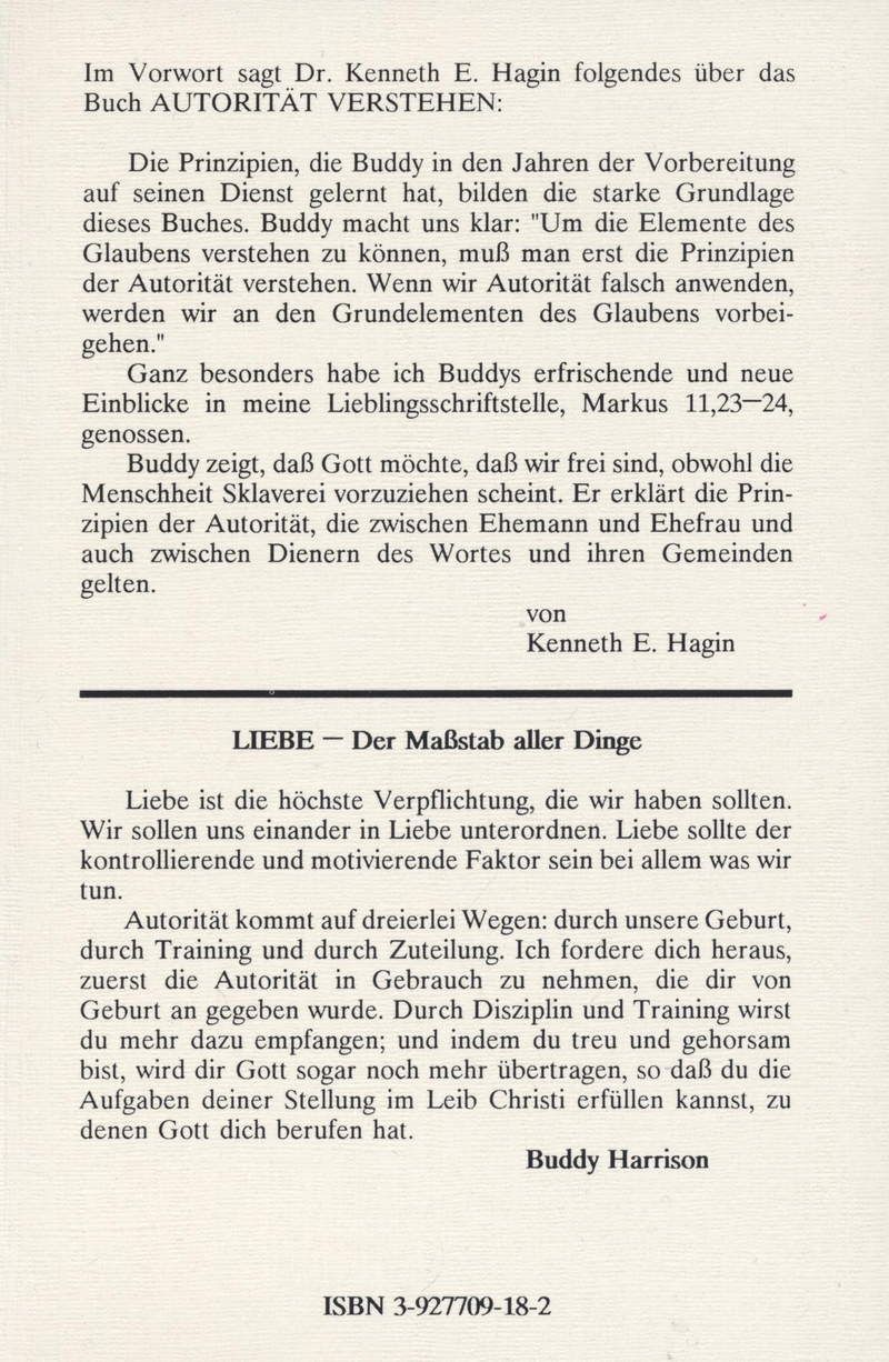 Buddy Harrison: Autorität verstehen (Rabattangebot 5 Stk + 5 Gratis)