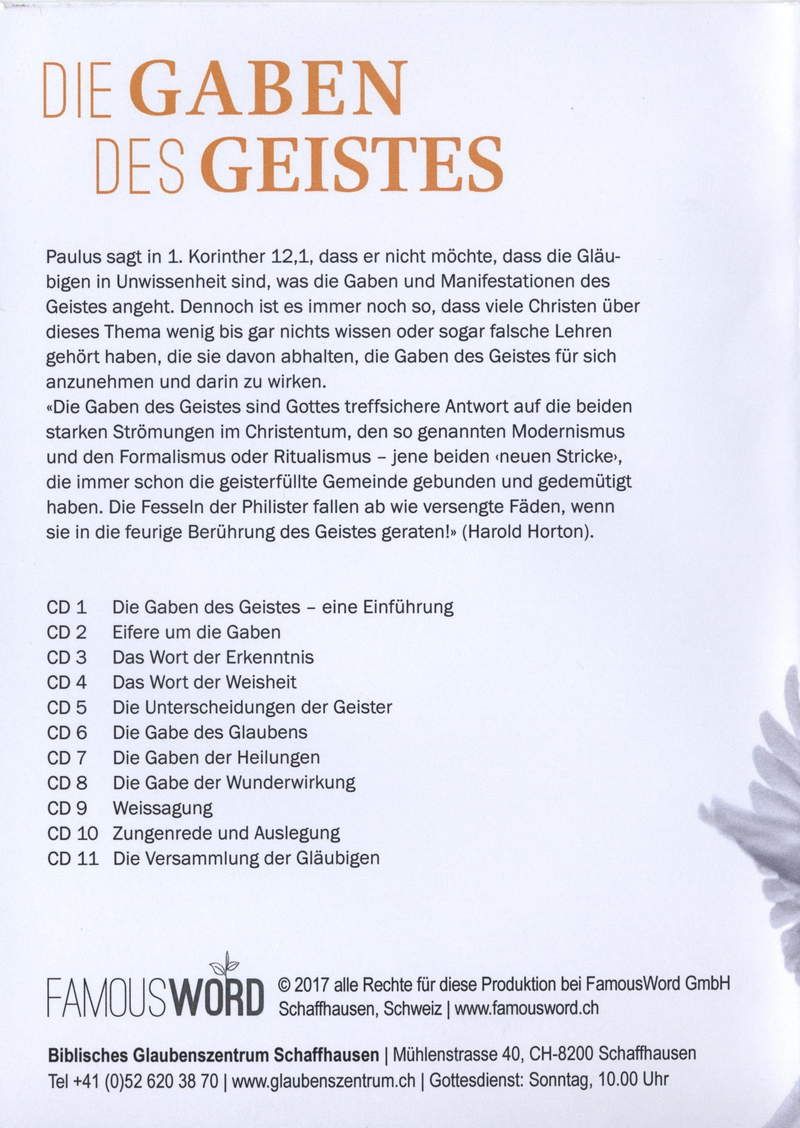 Predigten Deutsch - Manfred & Katharina Roth: Die Gaben des Geistes (MP3)