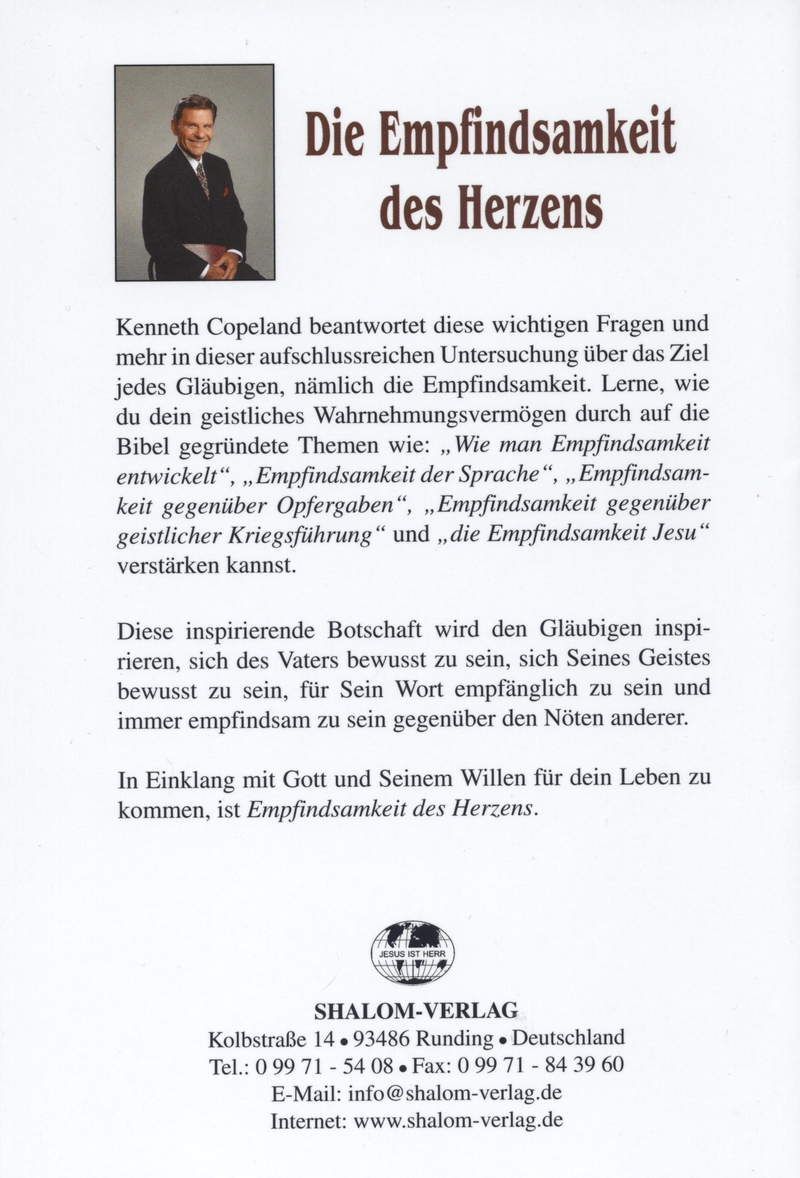 Kenneth Copeland: Die Empfindsamkeit des Herzens (Rabattangebot 5 Stk + 5 Gratis)