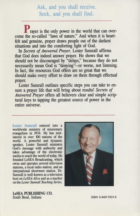 Englische Bücher - Lester Sumrall: Secrets of Answered Prayer