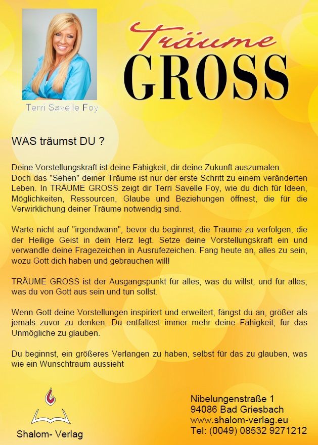 Hörbücher Deutsch - Terri Savelle Foy: Träume Gross (MP3- 2 CD)