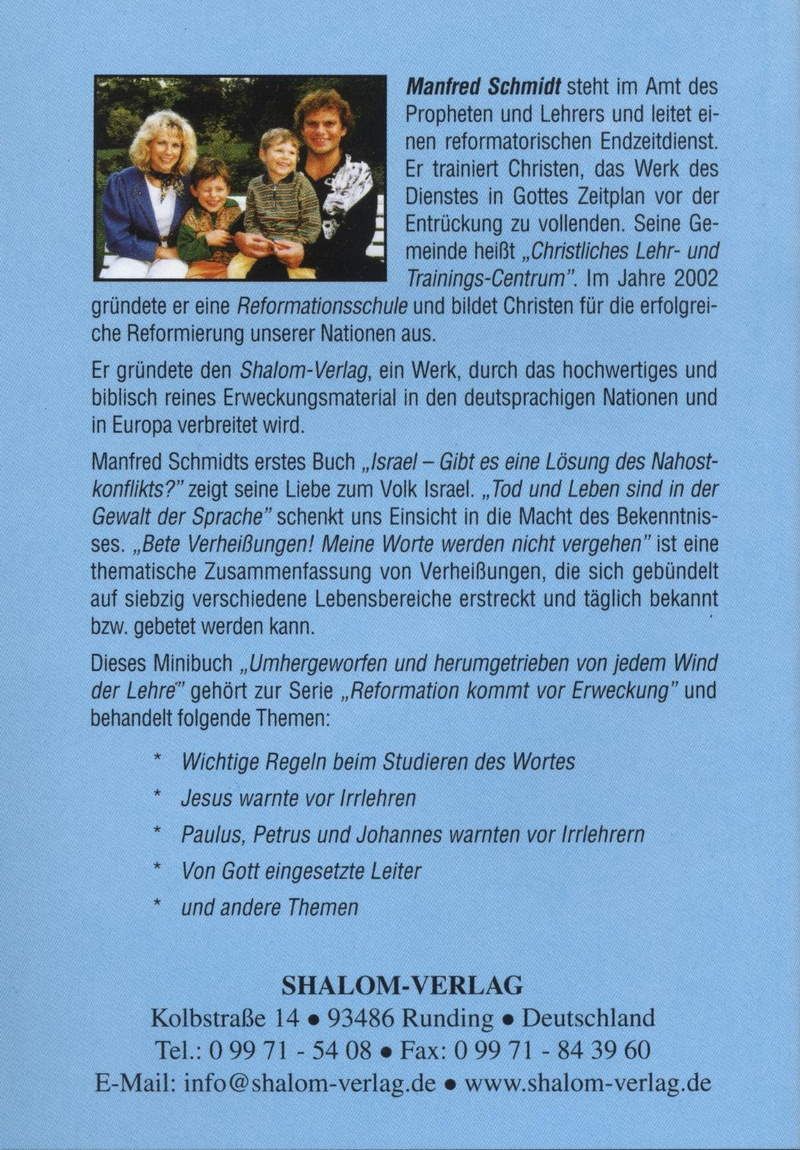 Manfred Schmidt: Umhergeworfen und umhergetrieben von jedem Wind der Lehre