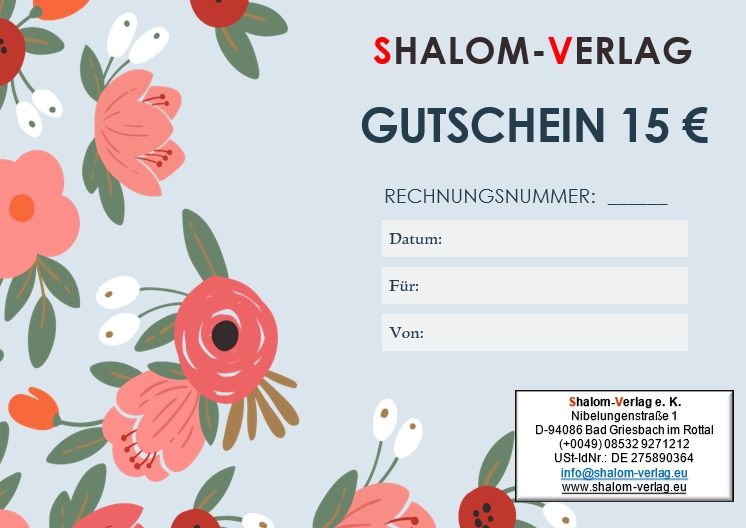 Gutscheine - Shalom-Verlag: Gutschein 15 €