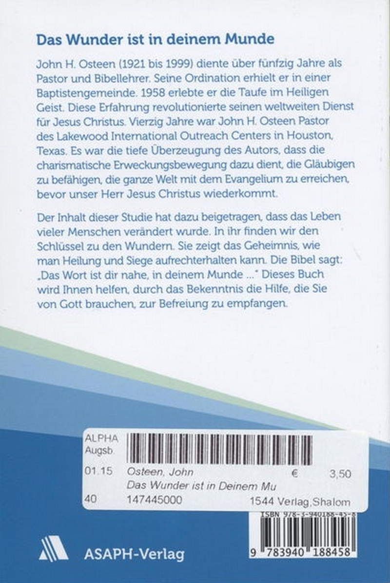 John Osteen: Das Wunder ist in deinem Munde