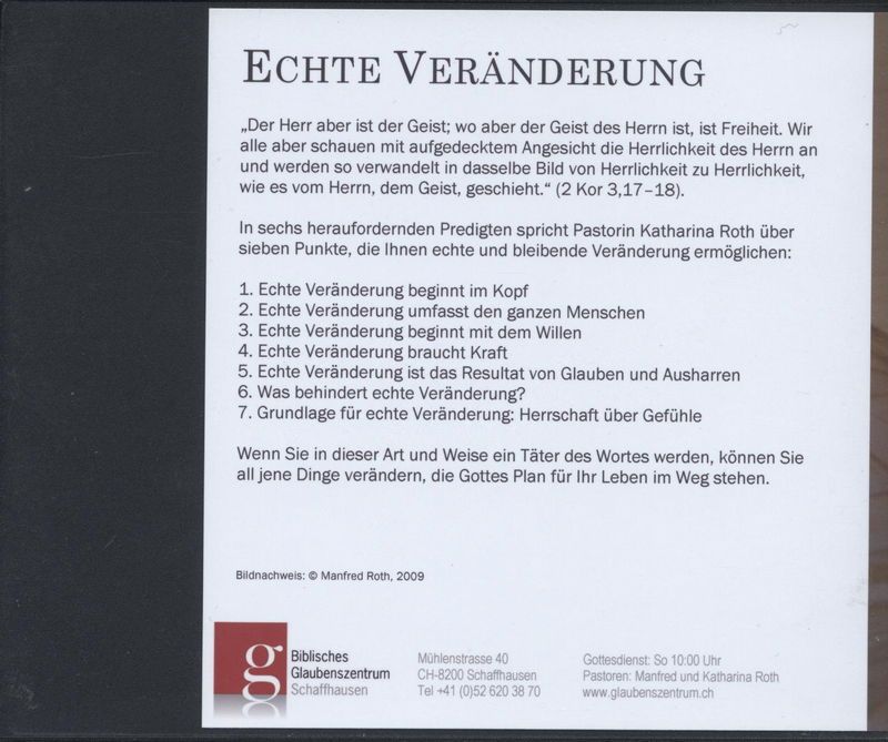 Predigten Deutsch - Manfred & Katharina Roth: Echte Veränderung (7CDs)