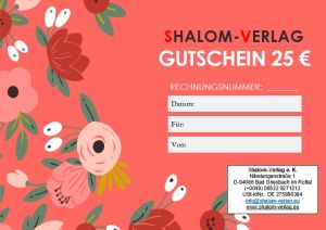 Shalom-Verlag: Gutschein 25 €