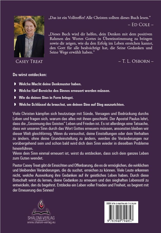 Casey Treat: Die Erneuerung des Sinnes (Sonderpreis)