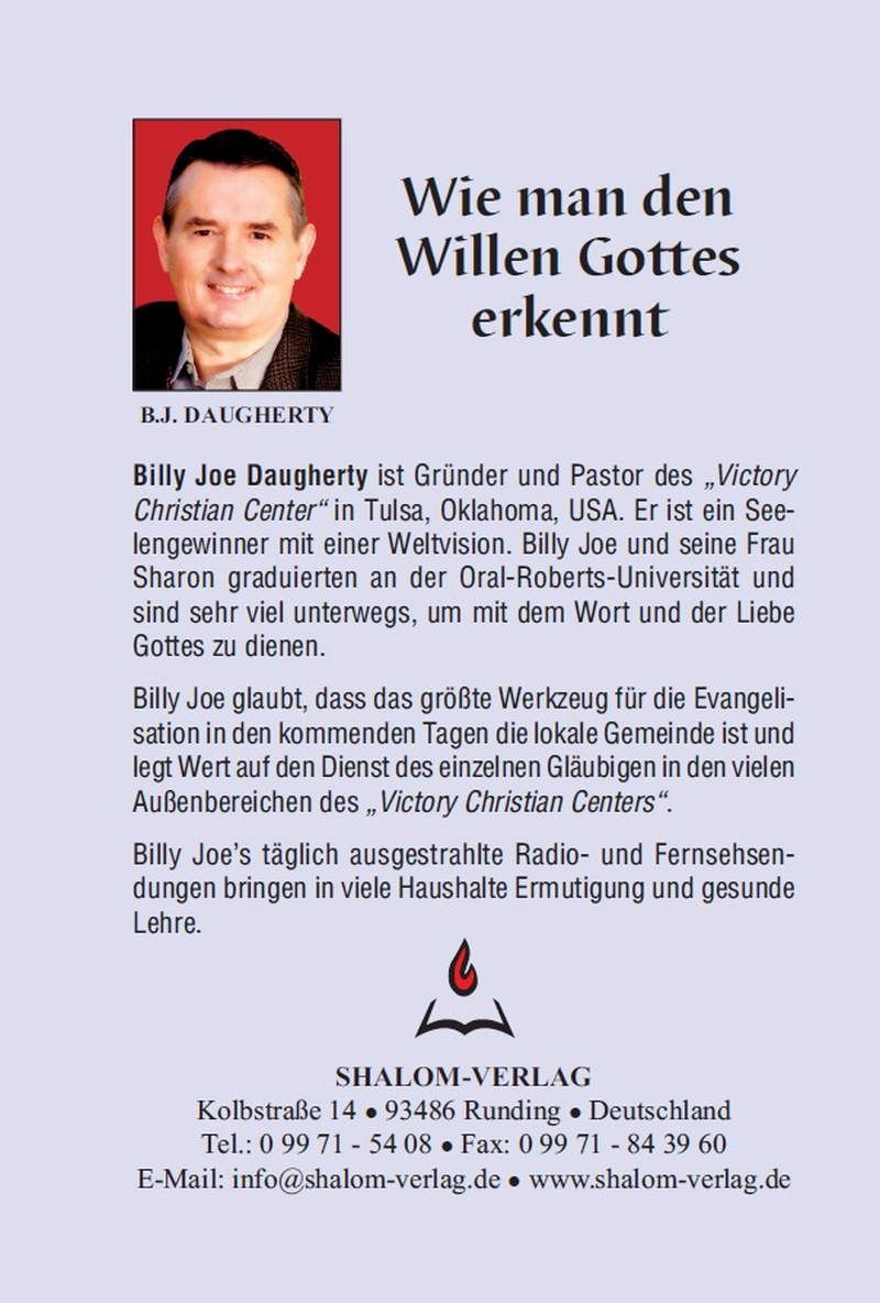 Billy Joe Daugherty: Wie man den Willen Gottes erkennt