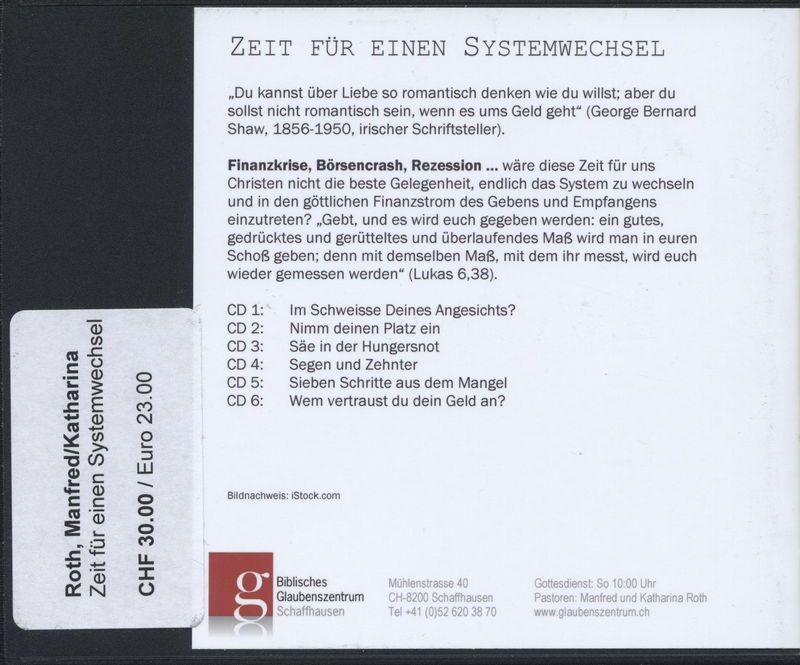 Manfred & Katharina Roth: Zeit für einen Systemwechsel (6CDs)