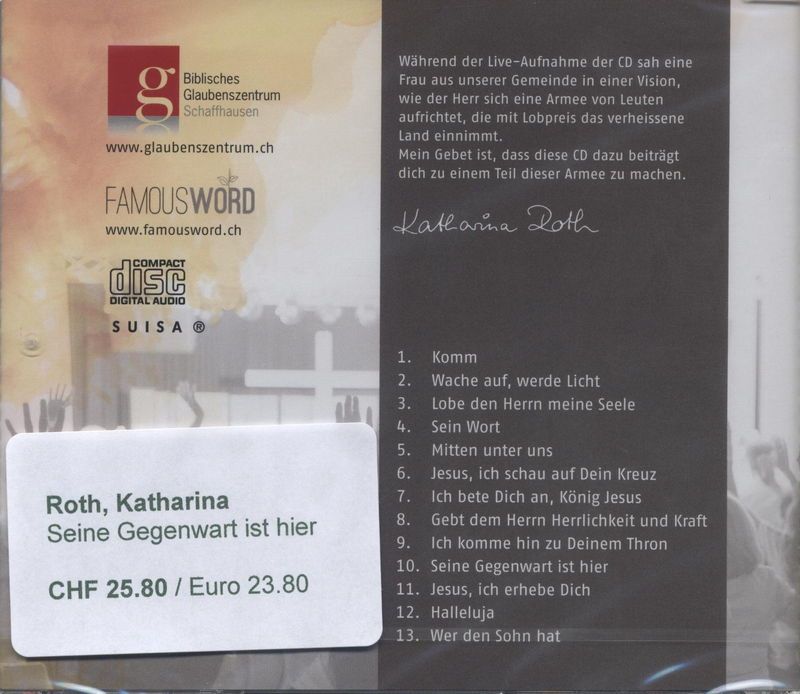 Musik CDs - Manfred & Katharina Roth: Seine Gegenwart ist hier (CD)