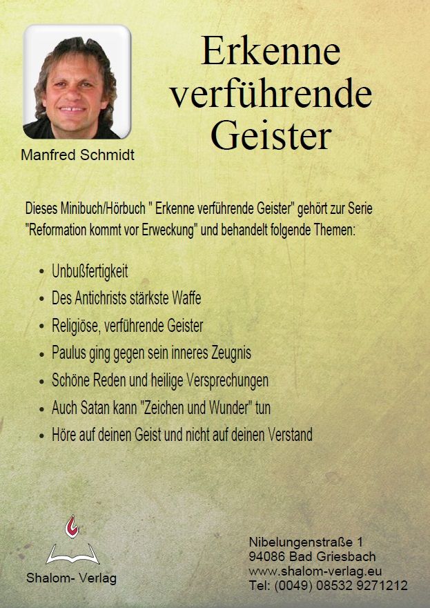 Manfred Schmidt: Erkenne verführende Geister (2 CDs)