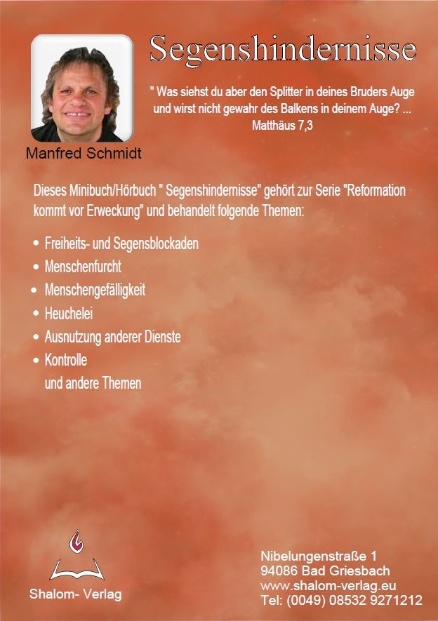 Hörbücher Deutsch - Manfred Schmidt: Segenshindernisse (1 CD)