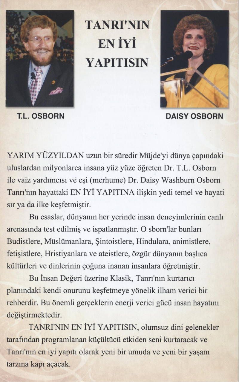 Türkisch - Büchersortiment - T.L. Osborn: Du bist Gottes Bestes! (türkisch)