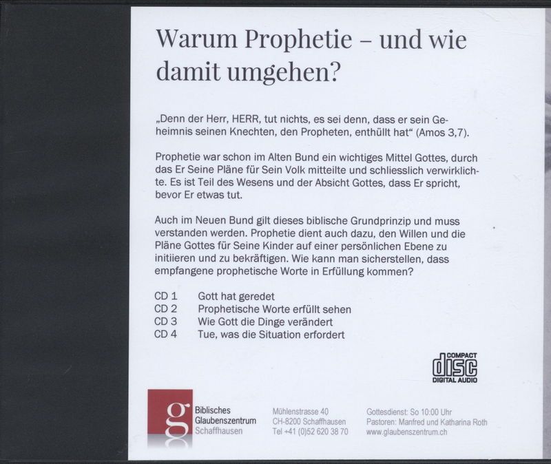 Manfred & Katharina Roth: Warum Prophetie- und wie damit umgehen? (4CDs)