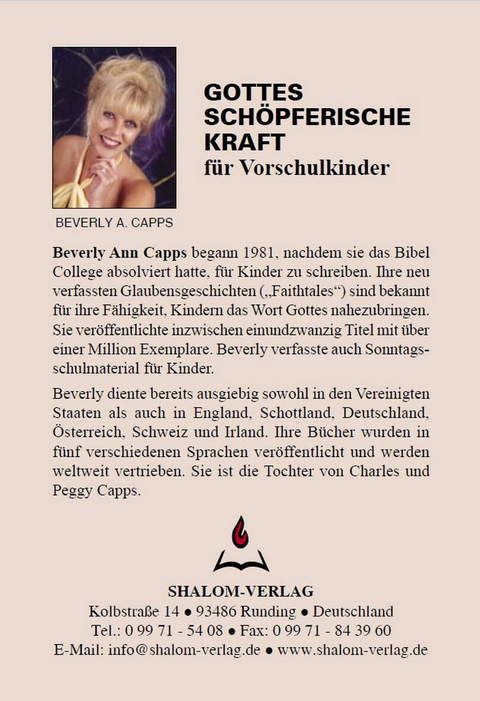 Beverly Capps: Gottes schöpferische Kraft für Vorschulkinder