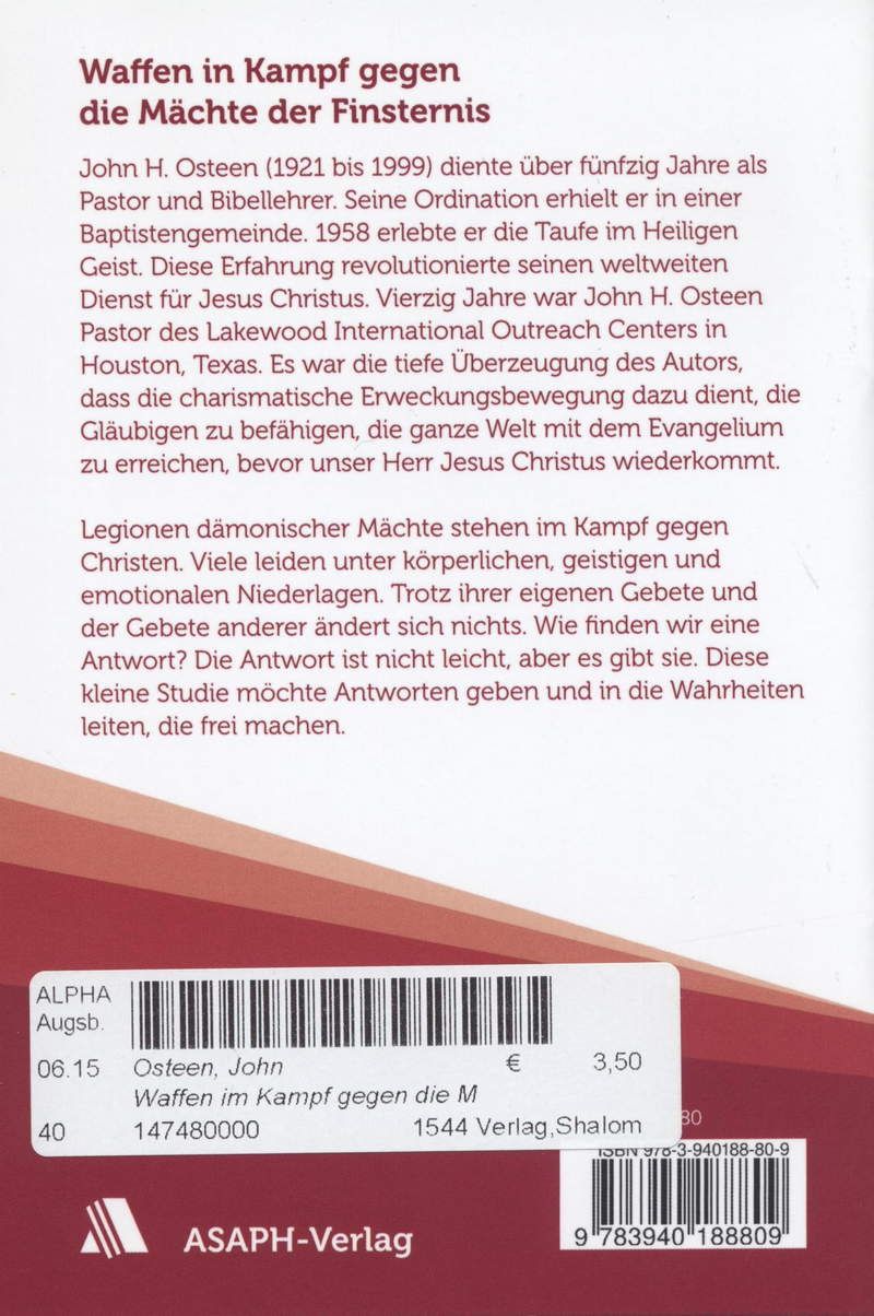 John Osteen: Waffen im Kampf gegen die Mächte der Finsternis