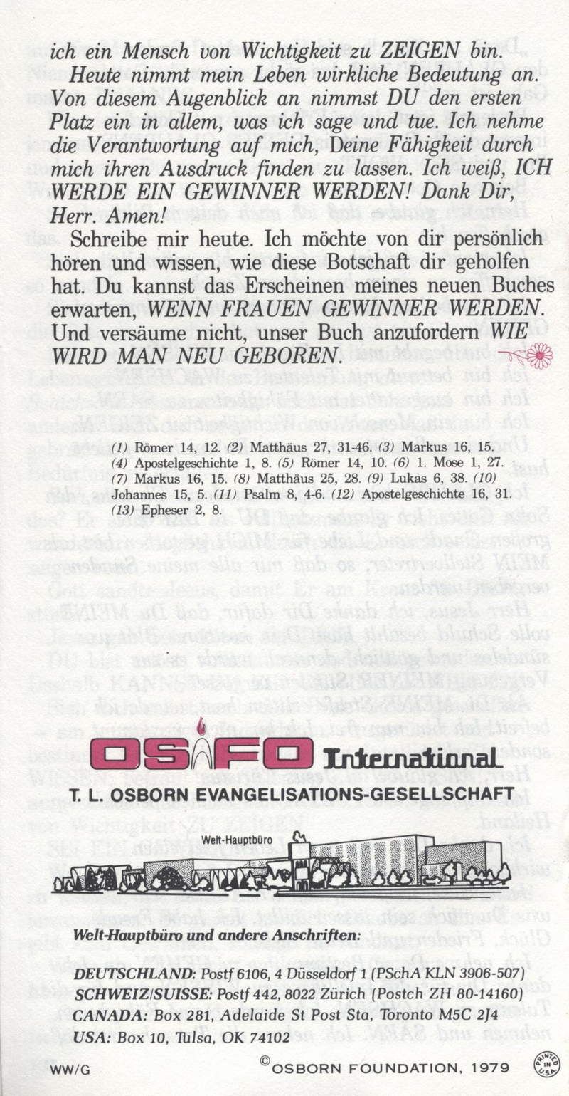 Daisy Osborn: Wenn Frauen Gewinner werden (Traktat)