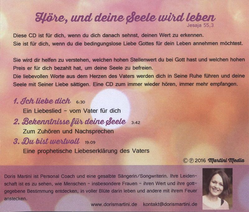 Hörbücher Deutsch - Doris Martini: Heilung für deine Seele (1 CD)